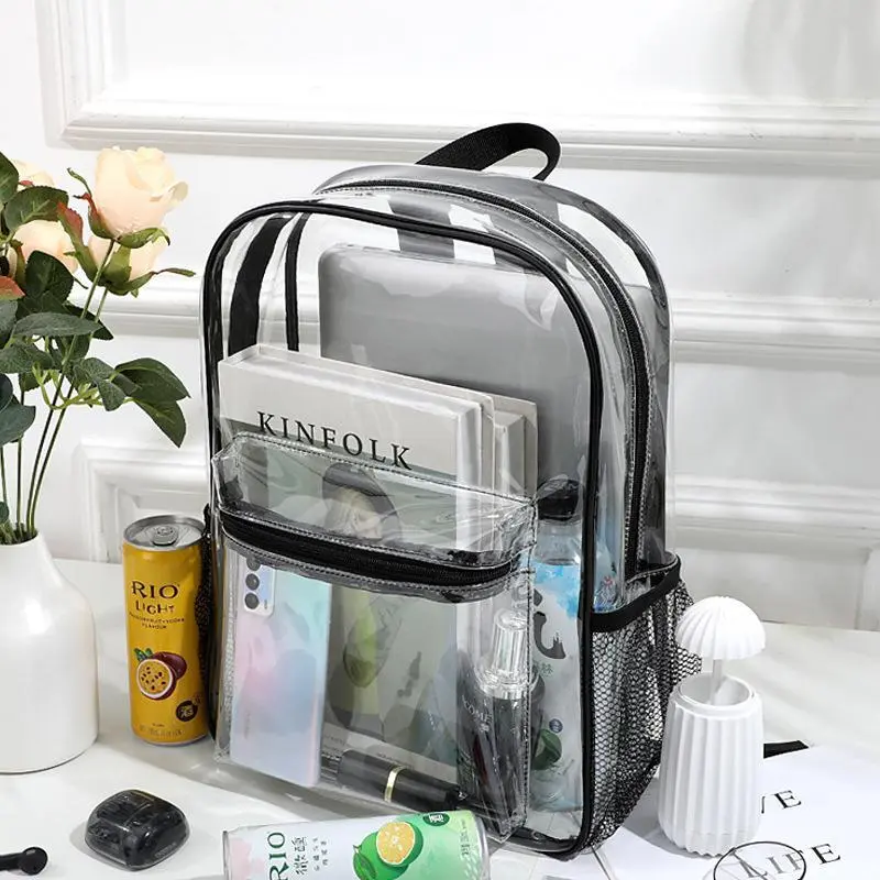 Unisex Clear Jelly Backpack, Large Capacity Transparent Storage Student School Bag for Daily School Travel