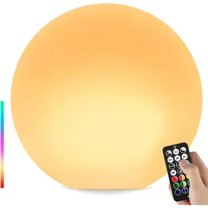 Pool LED Light Ball - 12-inch Sphere Lamp Rechargeable - 16 RGB Cool Lamp for Bedroom Ambient Lighting -  Night Light for   -  Light for Yard & Pool Decor, 1 count