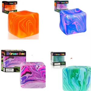 Anxiety Squishies, Fidget Cube Stress Relief, Stress Balls for Kids Adults Squishies Stress Relief, Ice Squishy Cube, Stress Ball for Kids Adults Squishies Stress Relief, Sensory Toys for Kids with Autism, Gifts for Halloween and Christmas