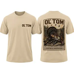 OL’ TOM Turkey Hunting T-Shirt, Vintage Gobbler Hunter Tee, Outdoor Hunting Graphic Shirt, Retro Wildlife Hunting Apparel, Hunter Gift for Men