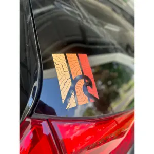 Retro Wave Topographic Decal