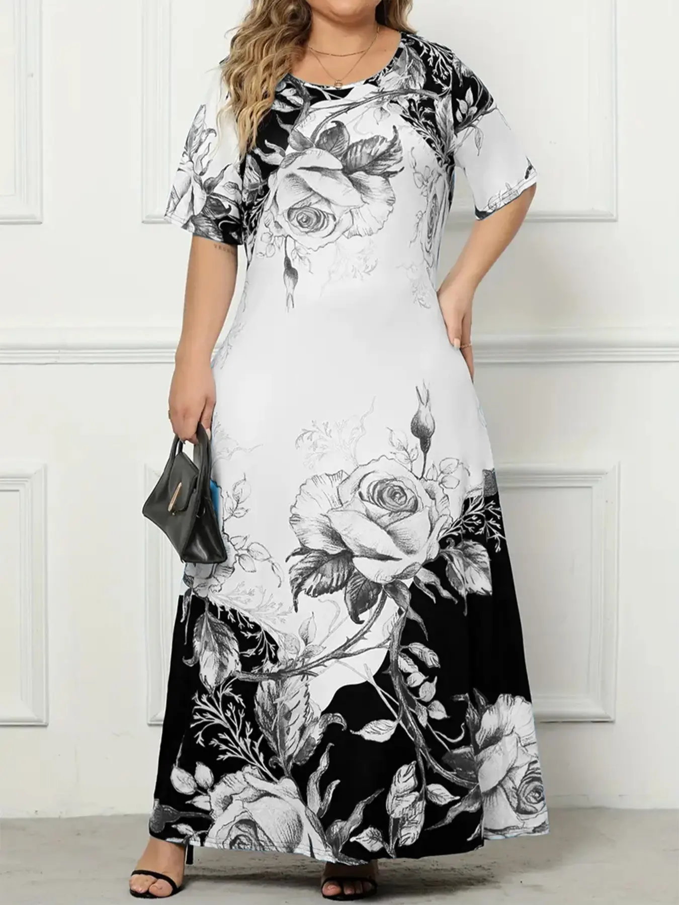 white long sleeve maternity dress Bodycon Maternity Zipless Dress- White main image 1
