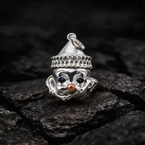 Clown Pendant: Retro Whimsical Design Perfect gift for Christmas luxury necklace Unique Piece