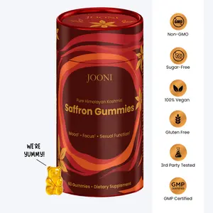 JOONI Pure Himalayan Kashmiri Saffron Gummies Dietary Supplement Natural Flavor Non-GMO Sugar-Free 100% Vegan Gluten-Free Edible Supplement