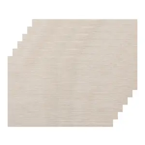 REGALWOVEN Durable Placemats Washable Woven Heat Resistant Kitchen Place Mats Set of 6 18x12 inch Beige
