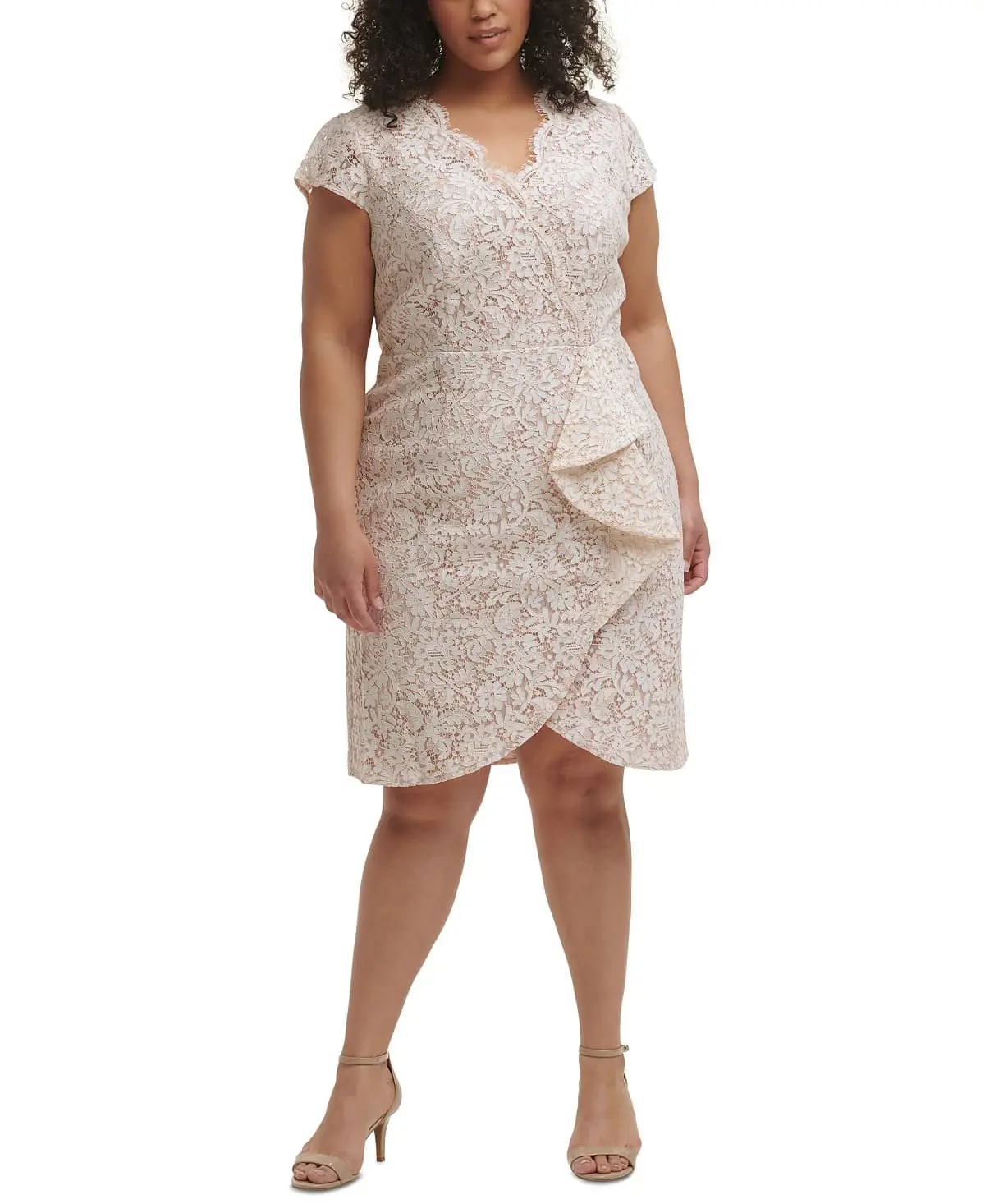 Vince Camuto Women's Plus Size Ivory Ruffle-Trim Lace Dress - TikTok Shop Vince Camuto Women's Plus Size Ivory Ruffle-Trim Lace Dress - TikTok Shop
