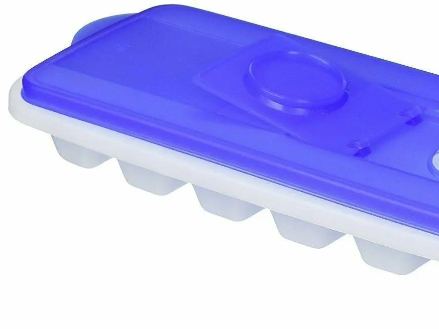 Ice Cube Tray With Removable Lid, BPA Free, Blue