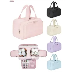 Large Capacity Makeup Bag for Women, Travel Toiletry Organizer, Portable Cosmetic Pouch with Zipper, Waterproof Beauty Storage Bag for Daily Use, Vacation, Bathroom Essentials