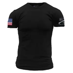 USA Flag Basic T-Shirt - Black