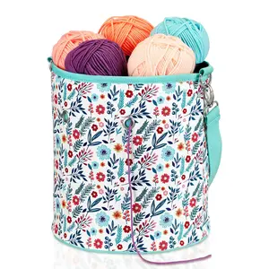 FINPAC Crochet & Knitting Tote Bag – Yarn Storage Organizer for Skeins, Hooks, Needles & Projects