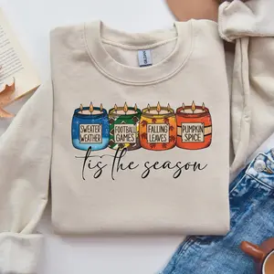 Tis the Season Fall Sweatshirt | Cozy Pumpkin Spice Hoodie | Autumn Graphic Tee DXK
