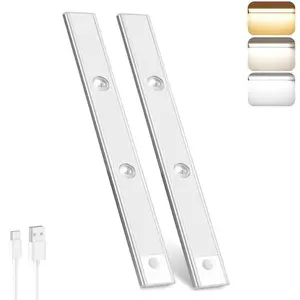 Under-cabinet lighting, LED rechargeable mobile sensor night light, adjustable brightness, suitable for kitchens, staircases, bedrooms, wardrobes and kitchen wall cabinets lighting.