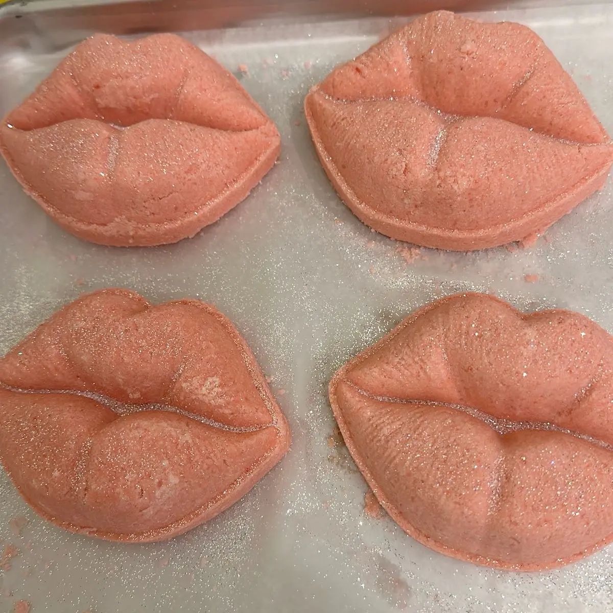Mega Sized Cherry Almond Bath Bomb with Biodegradable Glitter