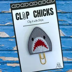 Shark Novelty Paper Clip, Fun Bookmark, Planner Clip, Journal Accessories, Paper Organizer, Whimsical Gift for Readers and Writers, Unique Gifts under $5.
