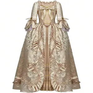 18th Century Victorian Ball Gown – Elegant Marie Antoinette Style Court Gold Dress