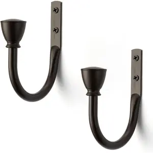 Farmhouse Curtain Holdbacks , Metal Curtain Side Holders for Wall, Curtain Hook for Drapes, Curtain Tiebacks Wall Mounted, Decoration Window Drapery Pull Back Hooks, Curtain Hardware Accessories