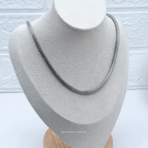 950 Silver Espiga Chain 5mm Cylindrical Style in Burnished Silver Elegant and Durable Necklace for Everyday Wear