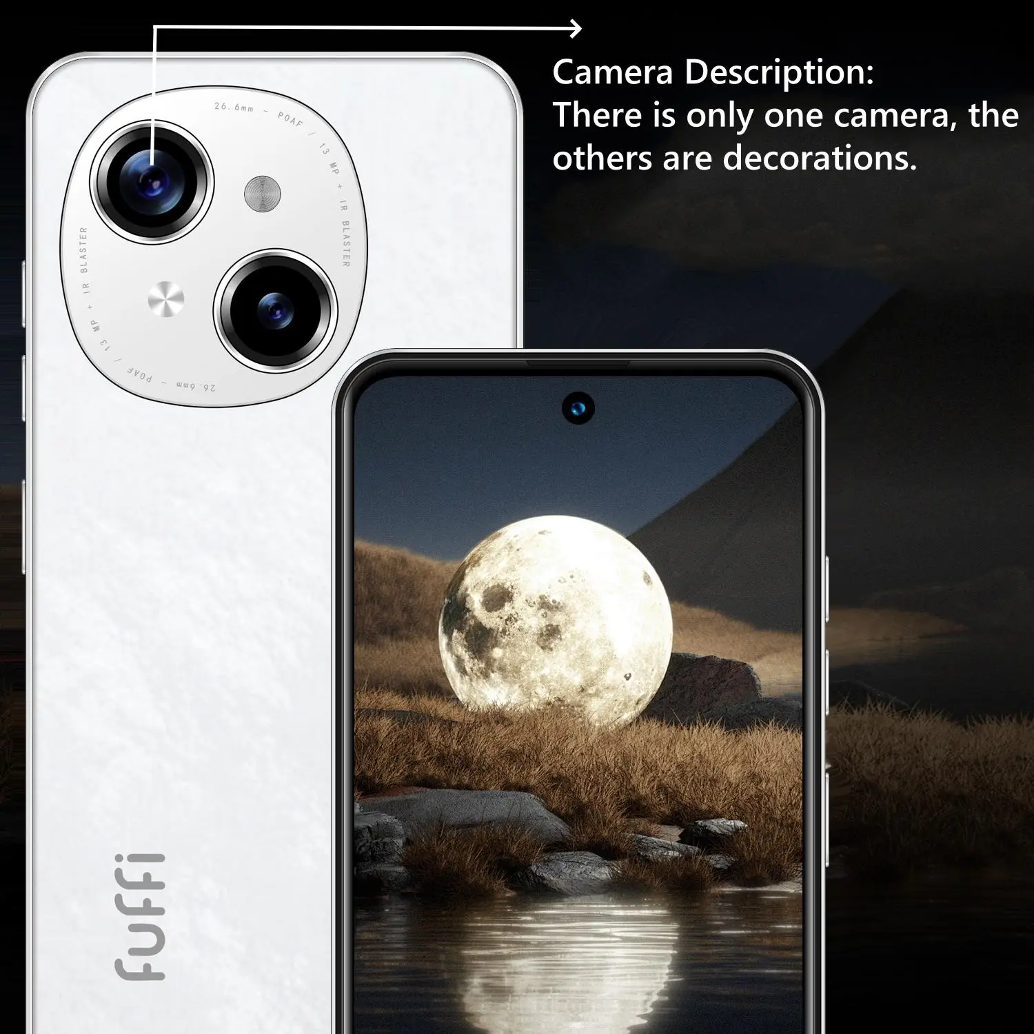 FUFFI Smartphone with 6.56-Inch HD Screen, Dual SIM and Dual 4G