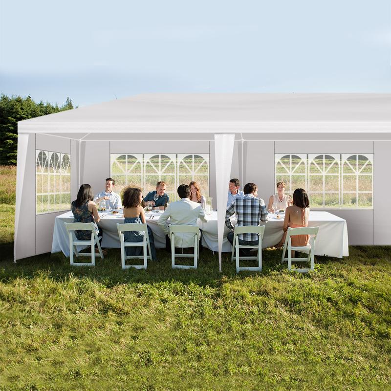 Outdoor Canopy 10 x 10/20/30ft, Party Tents with 0/5/7/8 Removable Sidewalls, Gazebo Shelter for Parties, Outside Waterproof Wedding Canopies