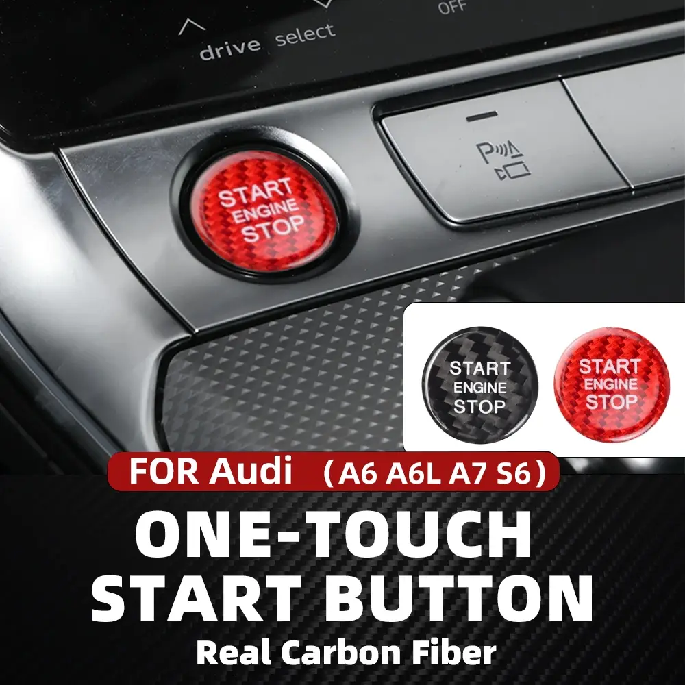 Carbon Fiber Engine Start Stop Button Sticker for Audi A6 A6l A7 S6 2019-2022, Car Interior Decoration, Car Accessory, Car Stickers, Car Decals, Anti-Scratch Protection