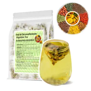 Eclisia Goji Berry & Chrysanthemum Digestive Tea - 8 Raw Material Formulas, 10g x 20 Bags, Herbal Blend with Chrysanthemum, Goji Berry, Dandelion, Mulberry Leaf, Honeysuckle