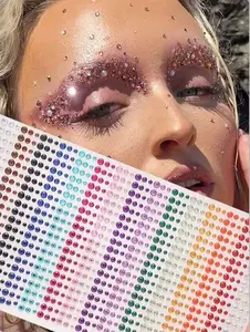 Self-Adhesive Rhinestones — Eye Makeup Specialists | 15-Color Rainbow Series Face Gems & Decals | DIY Nail Art & Makeup Decoration | Accessories for Women's Parties, Carnivals, and Festive Celebrations