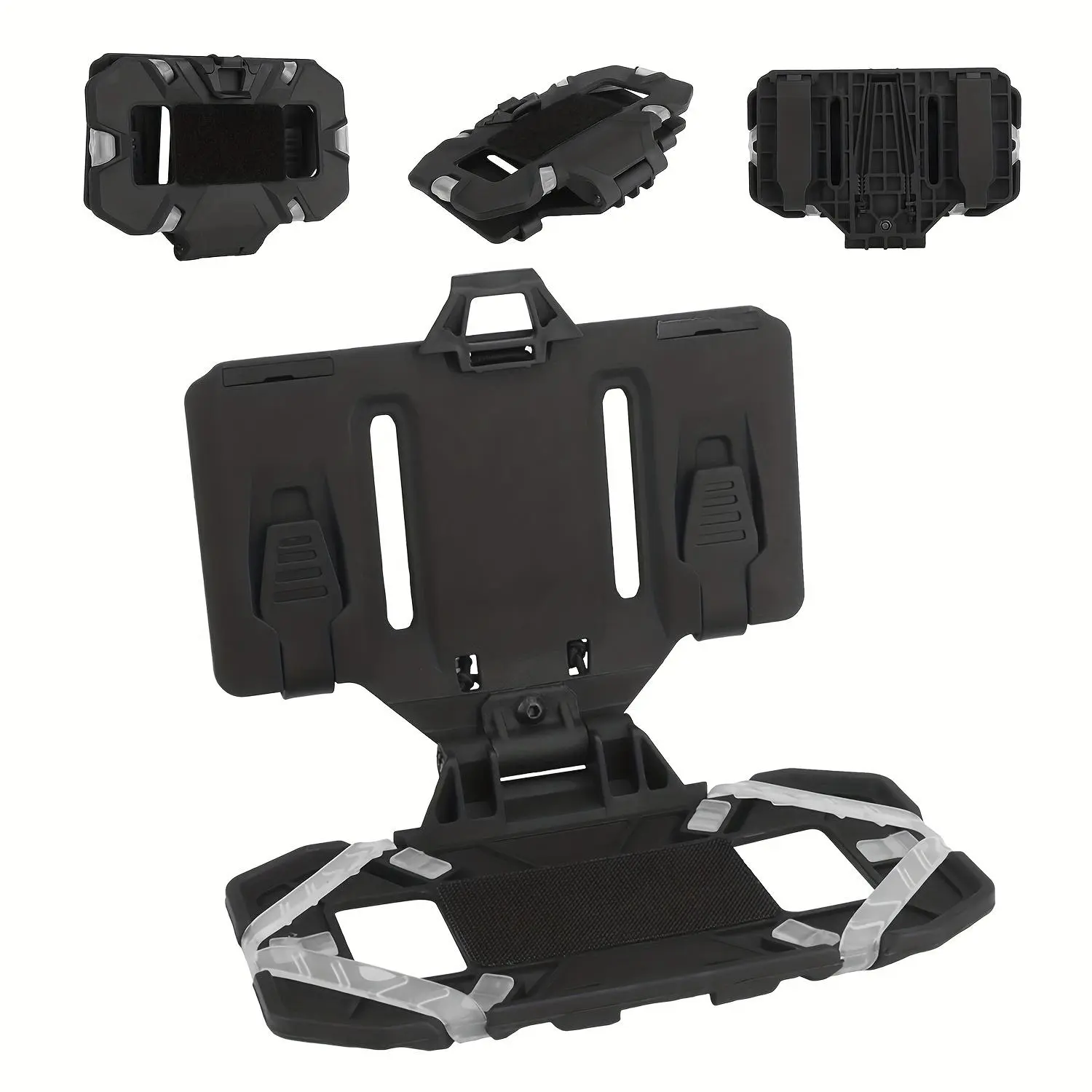 1pc Durable Nylon Tactical Vest Phone Holder - Foldable Chest Mount Compatible with 4.7-6.7 Inch Smartphones, Secure PA Material Handheld Mount for Outdoor Gear, Safety Phone Holder, Multifunctional Tactical Accessory, Cell Phone Holder