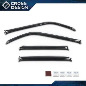 CROSSDESIGN In-Channel Rain Guards Window Vent Visors Shade Fit For 10-24 Toyota 4Runner