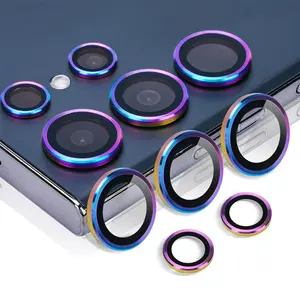 1 Pack New Release Camera Phone Lens Protector for Samsung Galaxy S25 Ultra S26/S26 Plus/S26 Ultra- Aluminum Ring Tempered Glass with Colorful Design, 9H Hardness, Anti-Scratch, HD Clear, Bubble-Free Installation, Smartphone Camera Accessories