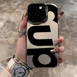 Compatible with iPhone 16 15 Pro Max Plus 14 13 12 11 X XR Letter SUP Pattern Durable shockproof Anti-Scratch PC Protective case Silicone Protector