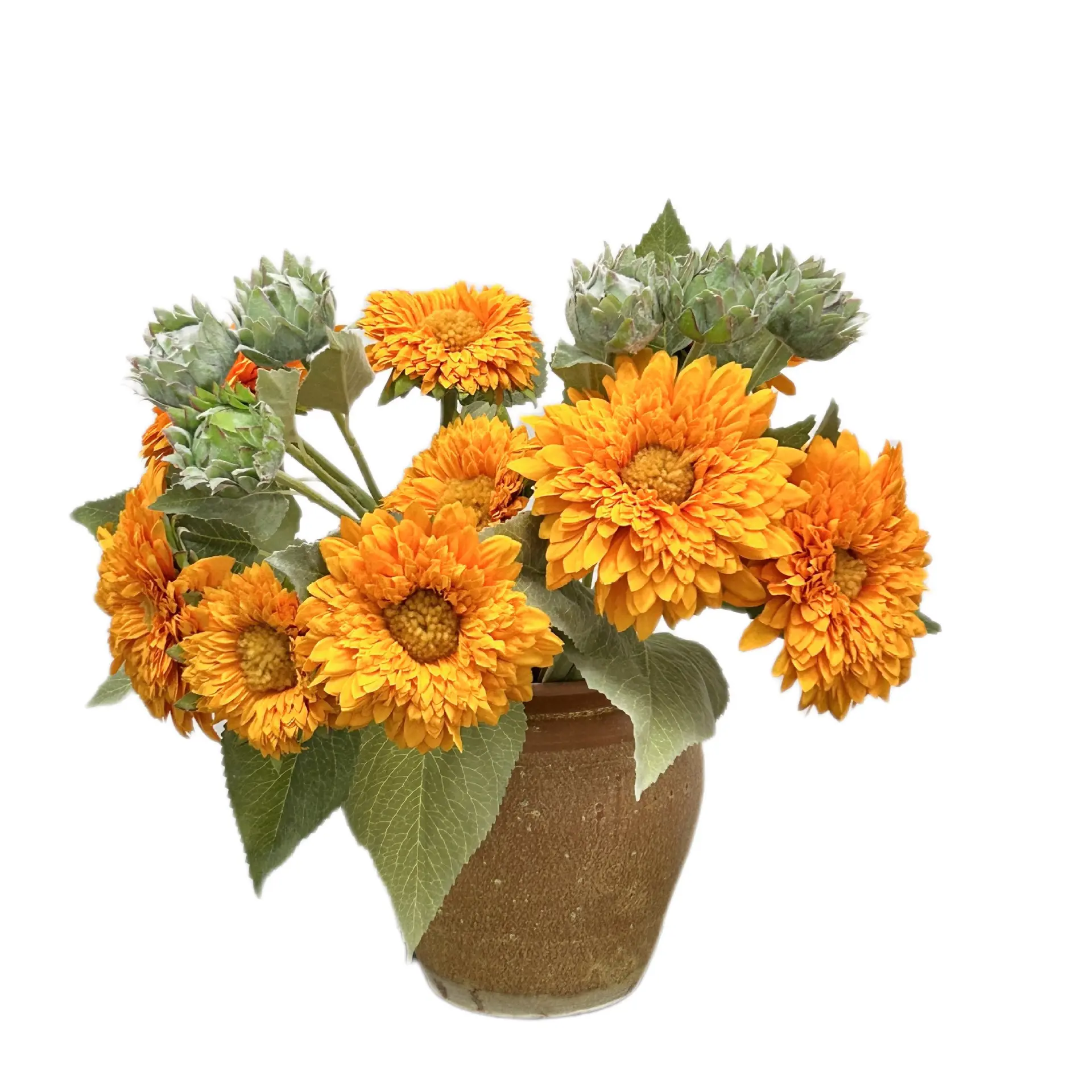 Teddy sunflower artificial flower for living room entrance decoration, faux flower ornament, vintage hand-held bouquet Teddy sunflower artificial flower for living room entrance decoration, faux flower ornament, vintage hand-held bouquet