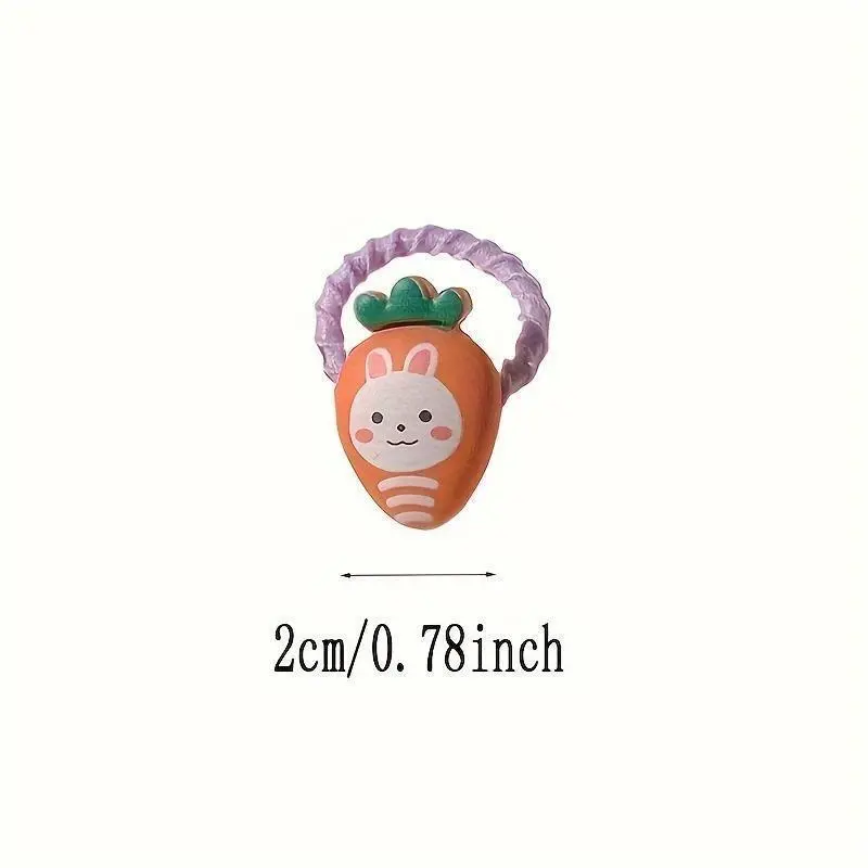 50pcs of Cute Cartoon Thumb Hair Ties - Non-Damaging, Elastic Rubber Bands for Styling - Plastic Material, Casual Style 50pcs of Cute Cartoon Thumb Hair Ties - Non-Damaging, Elastic Rubber Bands for Styling - Plastic Material, Casual Style