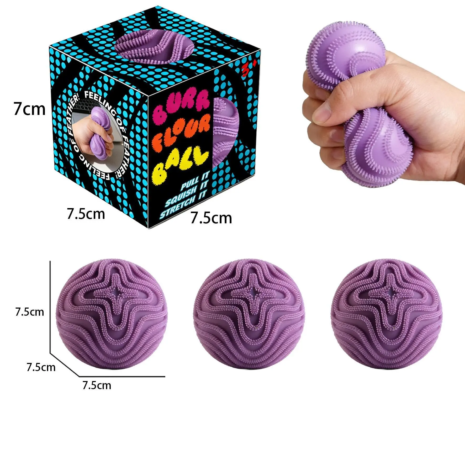 Soft Squishy Fidget 3-Pack - Pastel Calm Set of Slow-Rebound Sensory Balls with Gentle Grip for Stress Relief for Adults & Kids