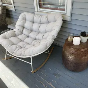 GRANDPATIO Oversized Weather-Resistant Rocking Armless Lounge Chair with Cushions - Lazy Chair, Indoor Outdoor Patio Apartment Furniture,home decor,camping essentials