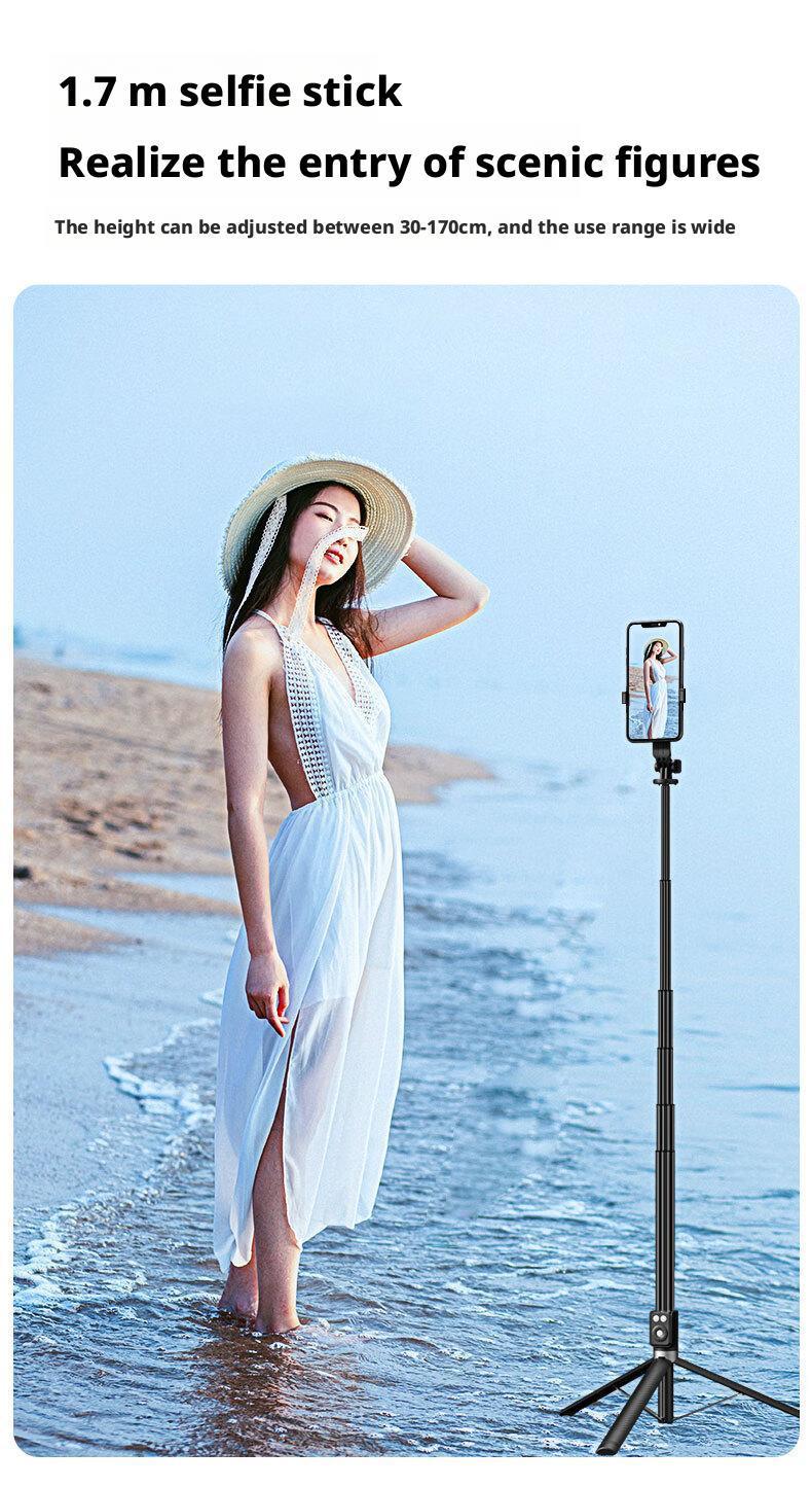 2026 6-in-1 Selfie Tripod w/Dual Fill Lights & Wireless Remote | Portable Adjustable Phone Stand | Detachable 360° Compact Travel Tripod