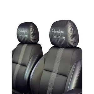 Yupbizauto Custom Embroidered Premium Faux Leather Headrest Covers (Set of 2) - Personalized Universal Fit for Cars, SUVs, Trucks - Durable, Stylish & Easy to Clean - Made in USA