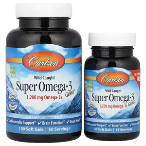 Carlson Wild Caught Super Omega-3 Gems®, 100 + 30 Soft Gels
