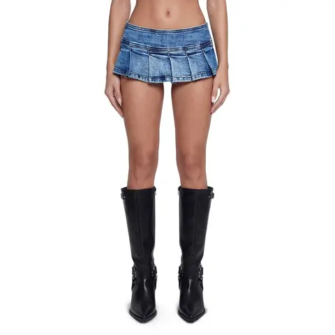 Harlow Micro Belt Skirt - Blue