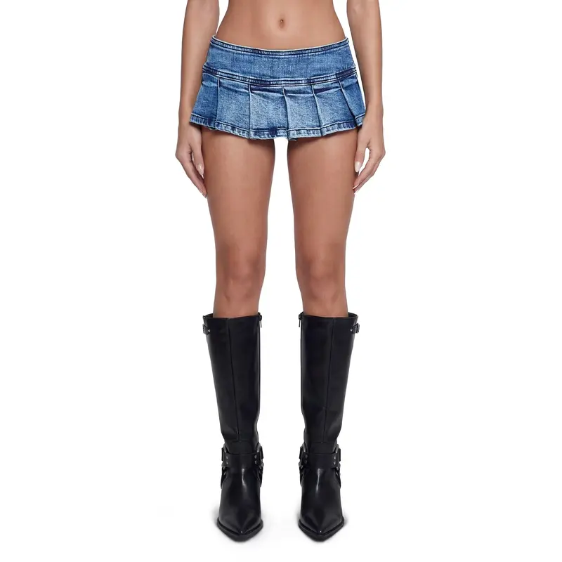 Harlow Micro Belt Skirt - Blue