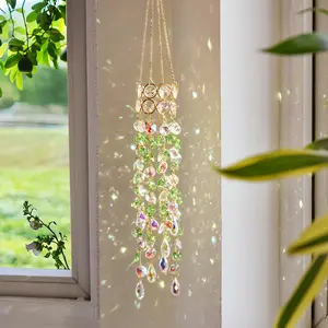 Hanging Window Sill Garden Crystal Sun Catcher • Cultural Home Decor • Gold-Plated Design • Suitable for Indoor And Outdoor Decoration • Party Use