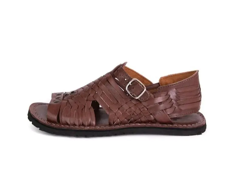 Women's Brown Leather Huarache Sandals Mexican Huaraches Pihuamo