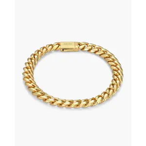 JAXXON Cuban Link Bracelet 8mm - Gold - Waterproof - Box Clasp