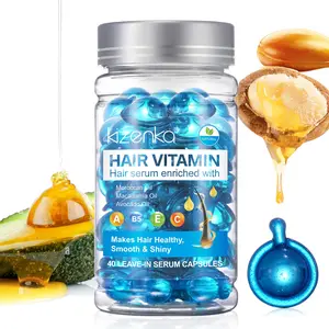 KIZENKA Hair Oil Capsules (40pcs) Hair Vitamin Hair Essence Biotin For Hair Long-lasting Moisturizing Nourishing Hair Repair Dry and Rough Hair Make Hair Healthy, Smooth and Shiny