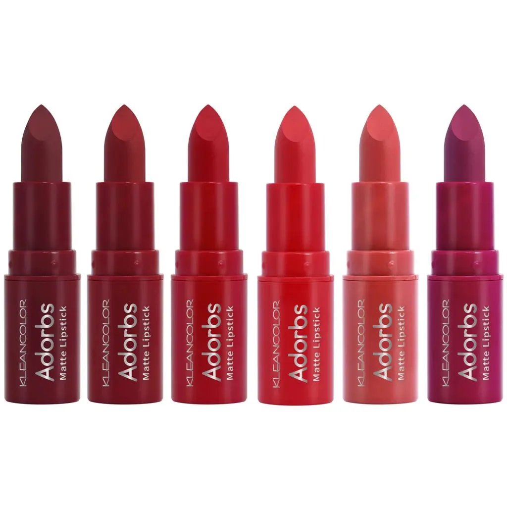 Semi-mate red lipstick