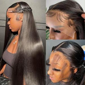 Lemoda 250% Density 13x6 Full Frontal Lace Wigs Human Hair HD Transparent Lace Wigs Human Hair 13x6 Full Wig Brazilian 12A Straight Wig Human Hair for Black Women 13x6 Frontal Wig Human Hair