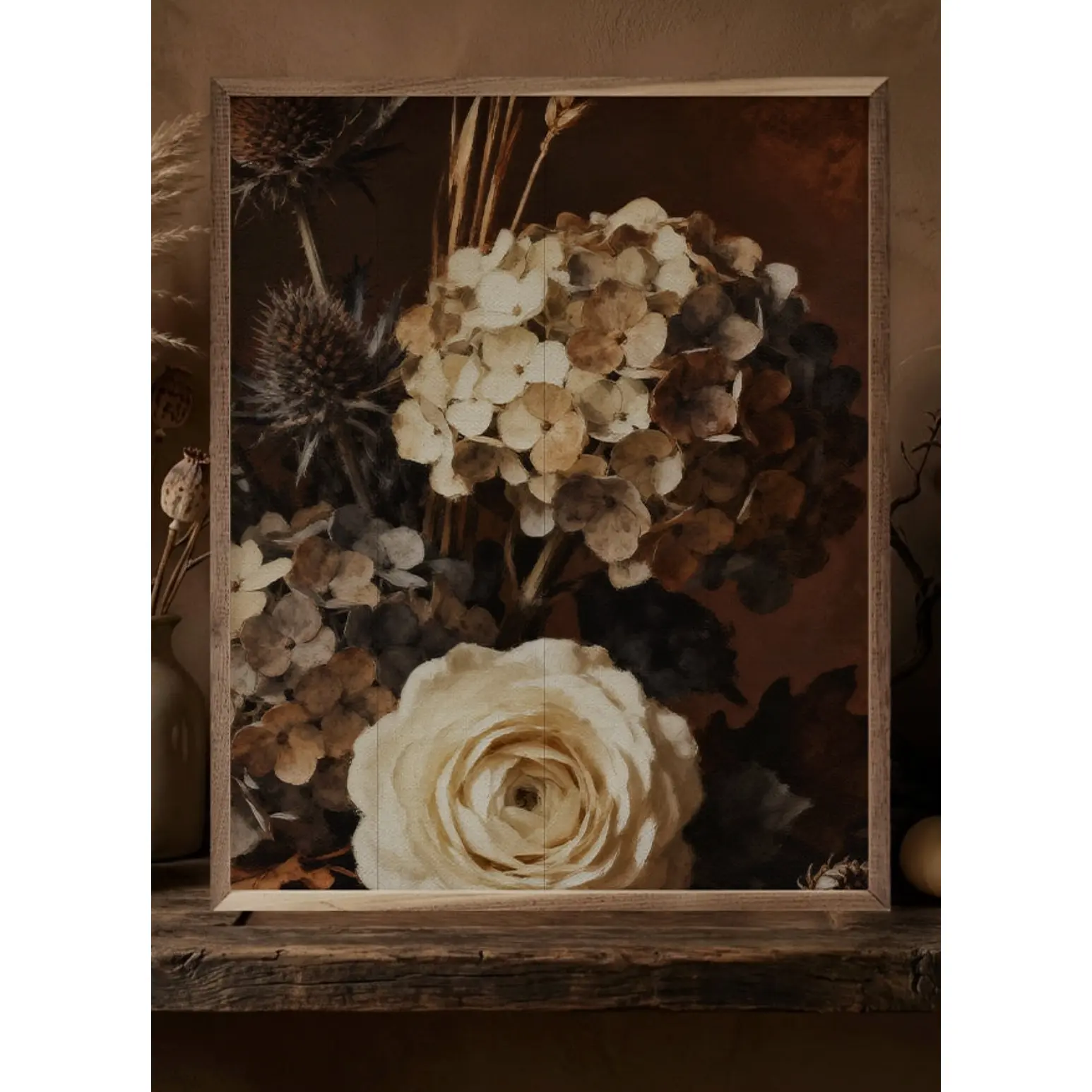 16" X 20" Brown Fall Flower Bouquet