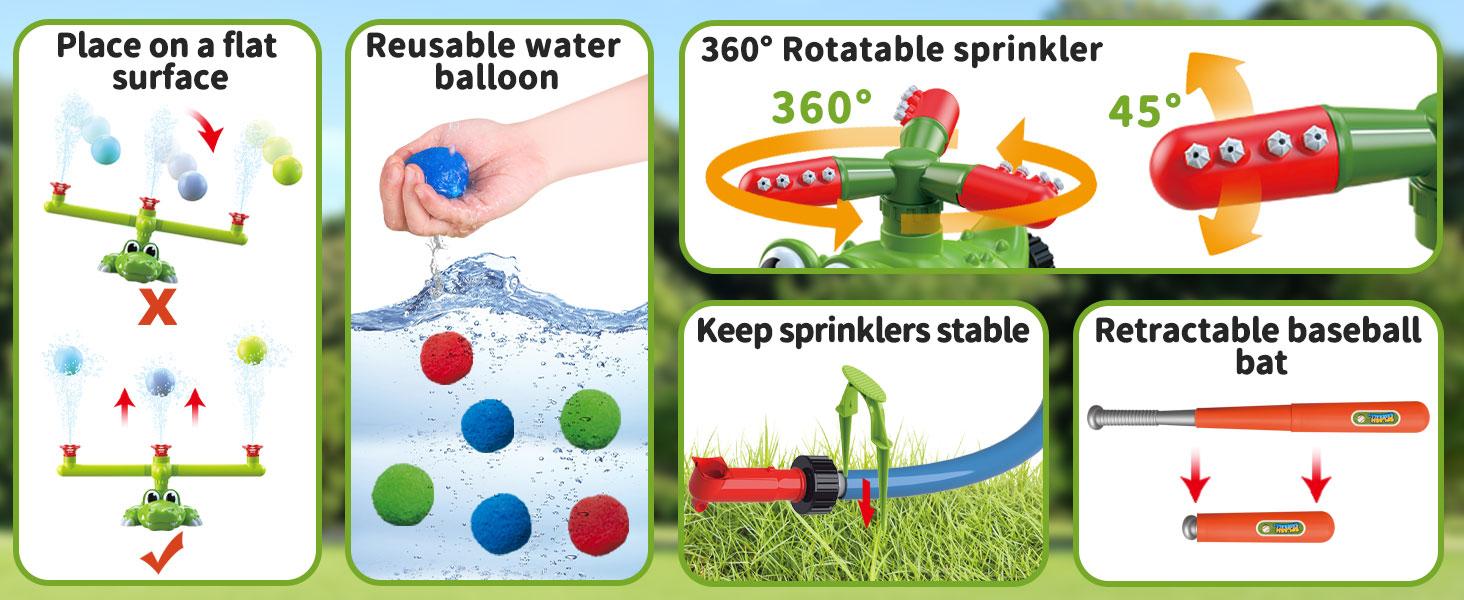 4-in-1 Kids Water Sprinklers T Ball Set & Water Ball Toy, Crocodile Baseball Sprinkler for Backyard Outdoor Summer Toys for Boys Girls Outside Yard Water Game Toys for Kids Toddlers Ages 3-8 4-in-1 Kids Water Sprinklers T Ball Set & Water Ball Toy, Crocodile Baseball Sprinkler for Backyard Outdoor Summer Toys for Boys Girls Outside Yard Water Game Toys for Kids Toddlers Ages 3-8