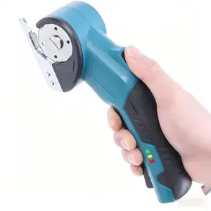 Cordless electric scissors, can be used as a rotary cutter, cardboard cutter, and fabric cutting machine, equipped with LED light, safety lock, and ergonomic non-slip handle, suitable for cutting clothing, cardboard, carpet, leather, and fabric