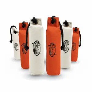HuntEmUp Hunting Dog Essentials Training Equipment - 6 pc Large Canvas Bumpers With Throw Ropes