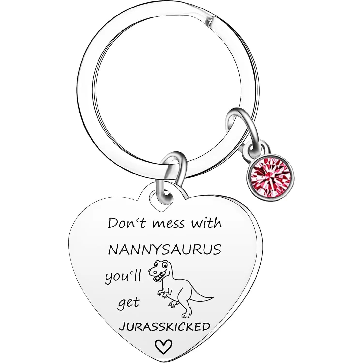 Funny Nanny Gifts Nannysaurus Keyring from Granddaughter Grandson Birthday Christmas Thanksgiving Mothers Day Keychain Gifts for Grandmother Grandma Granny Nanny Nana Nanna